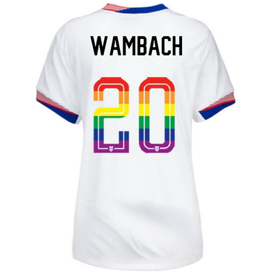 Abby Wambach 2024/25 White USA Rainbow Women's Jersey