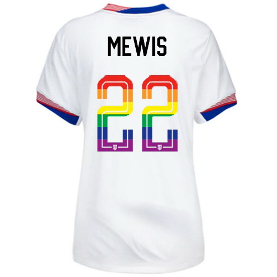 Kristie Mewis 2024/25 White USA Rainbow Women's Jersey