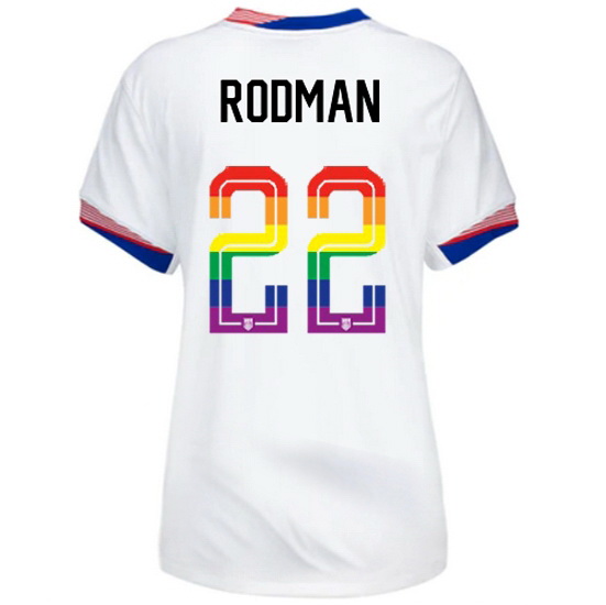 Trinity Rodman 2024/25 White USA Rainbow Women's Jersey