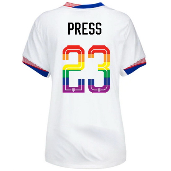 Christen Press 2024/25 White USA Rainbow Women's Jersey