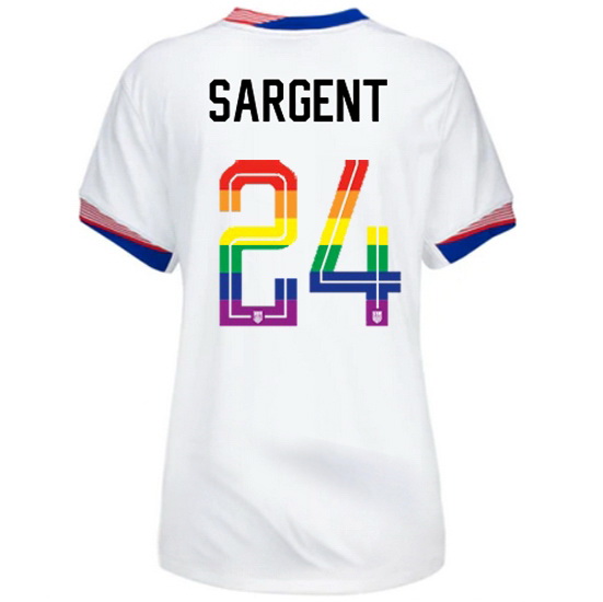 Josh Sargent 2024/25 White USA Rainbow Women's Jersey