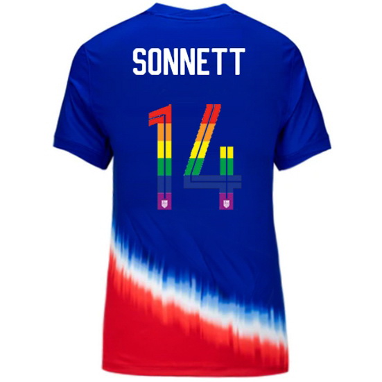 Emily Sonnett 2024/25 Royal USA Rainbow Women's Jersey