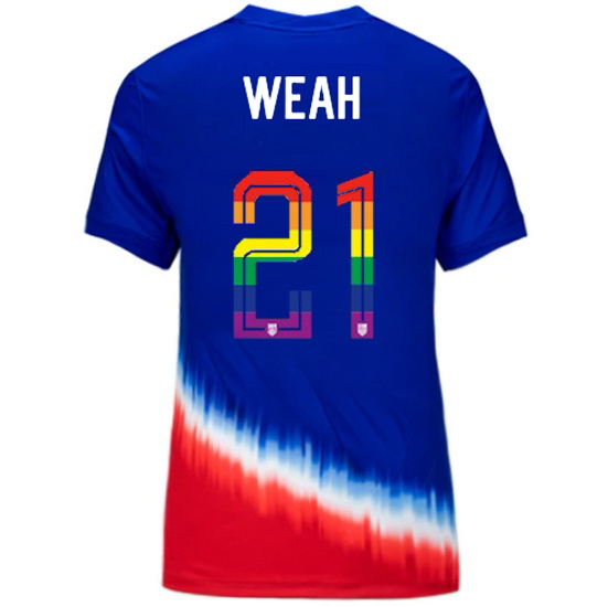 Tim Weah 2024/25 Royal USA Rainbow Women's Jersey