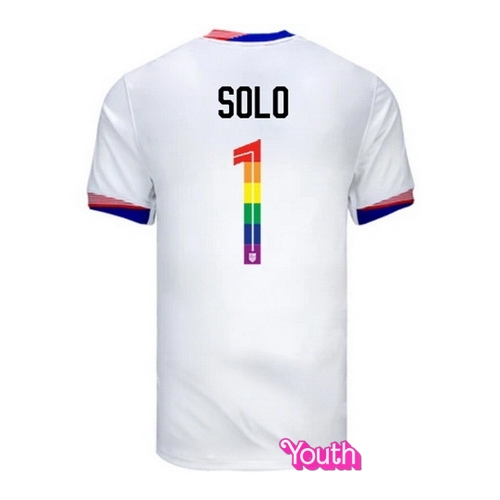 Hope Solo 2024/25 White USA Rainbow Youth Jersey