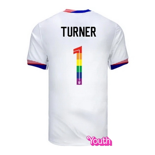 Matt Turner 2024/25 White USA Rainbow Youth Jersey