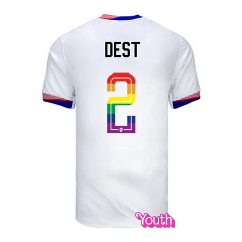 Sergino Dest 2024/25 White USA Rainbow Youth Jersey