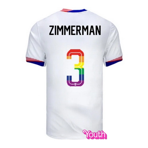 Walker Zimmerman 2024/25 White USA Rainbow Youth Jersey