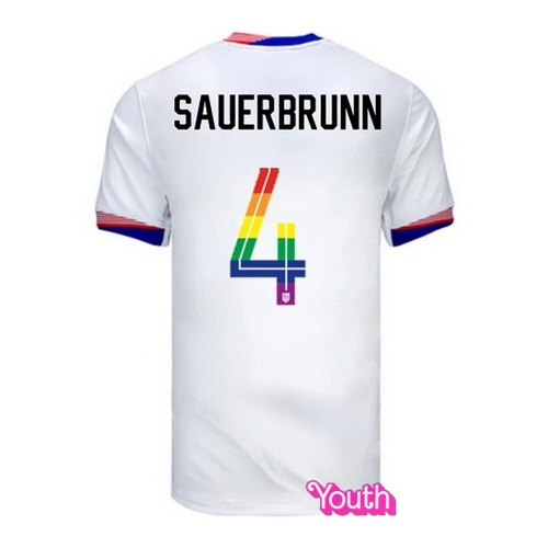 Becky Sauerbrunn 2024/25 White USA Rainbow Youth Jersey