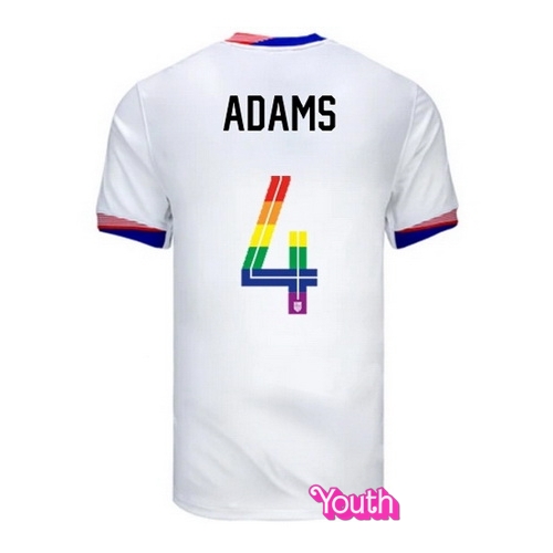 Tyler Adams 2024/25 White USA Rainbow Youth Jersey