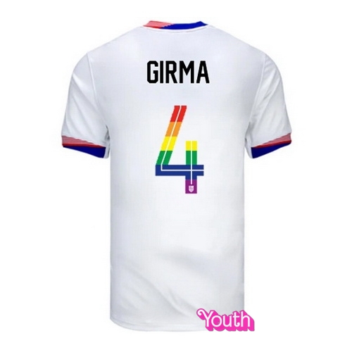 Naomi Girma 2024/25 White USA Rainbow Youth Jersey