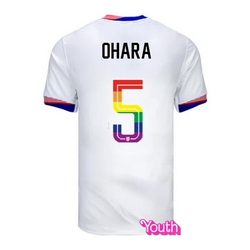 Kelley O'Hara 2024/25 White USA Rainbow Youth Jersey