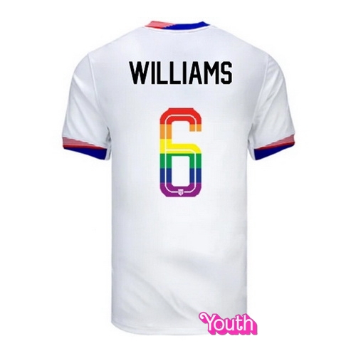 Lynn Williams 2024/25 White USA Rainbow Youth Jersey