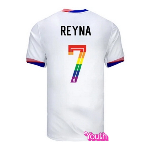 Giovanni Reyna 2024/25 White USA Rainbow Youth Jersey