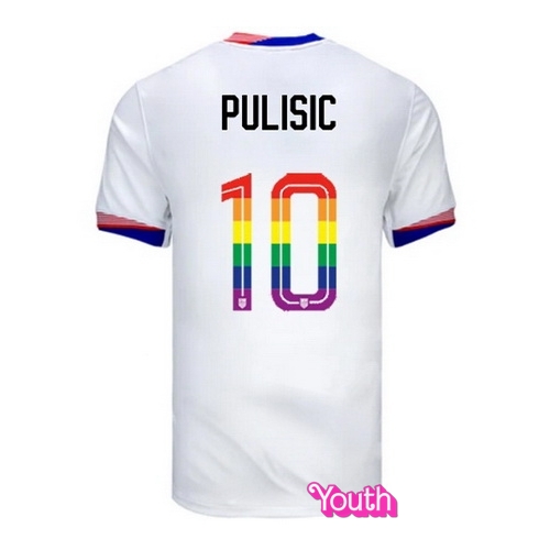 Christian Pulisic 2024/25 White USA Rainbow Youth Jersey