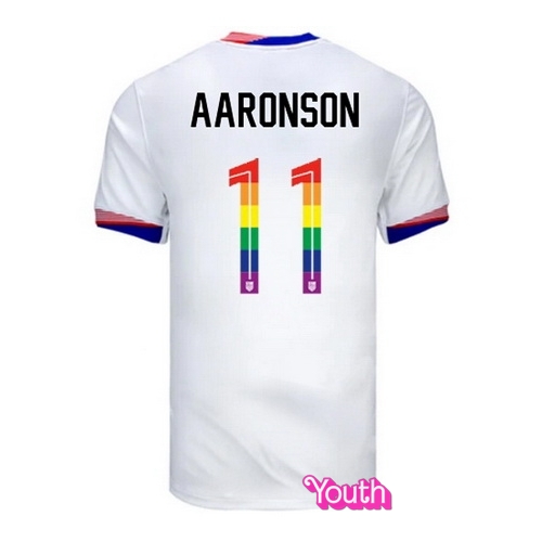 Brenden Aaronson 2024/25 White USA Rainbow Youth Jersey