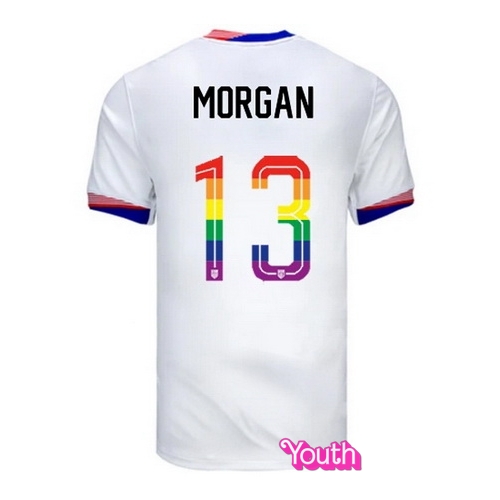 Alex Morgan 2024/25 White USA Rainbow Youth Jersey