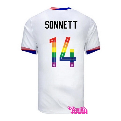 Emily Sonnett 2024/25 White USA Rainbow Youth Jersey