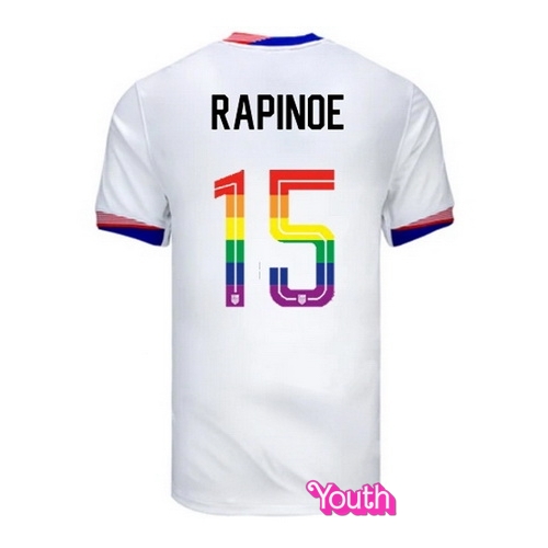 Megan Rapinoe 2024/25 White USA Rainbow Youth Jersey