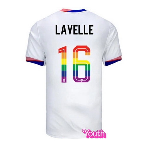 Rose Lavelle 2024/25 White USA Rainbow Youth Jersey