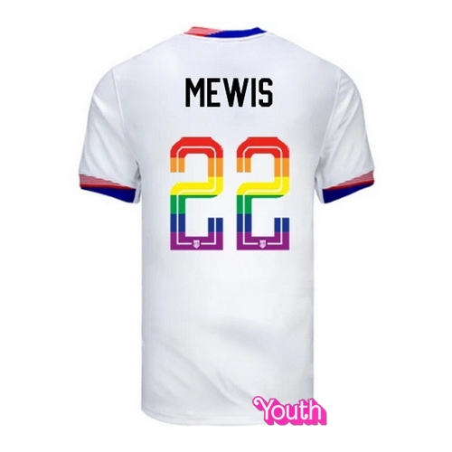 Kristie Mewis 2024/25 White USA Rainbow Youth Jersey