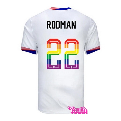 Trinity Rodman 2024/25 White USA Rainbow Youth Jersey