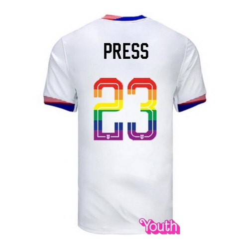 Christen Press 2024/25 White USA Rainbow Youth Jersey